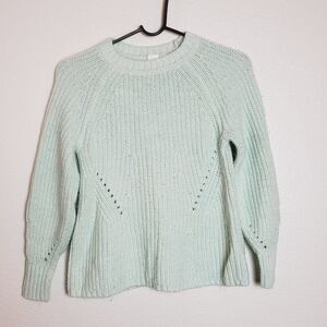 Gap cable Knit Mint cotton blend sweater XS